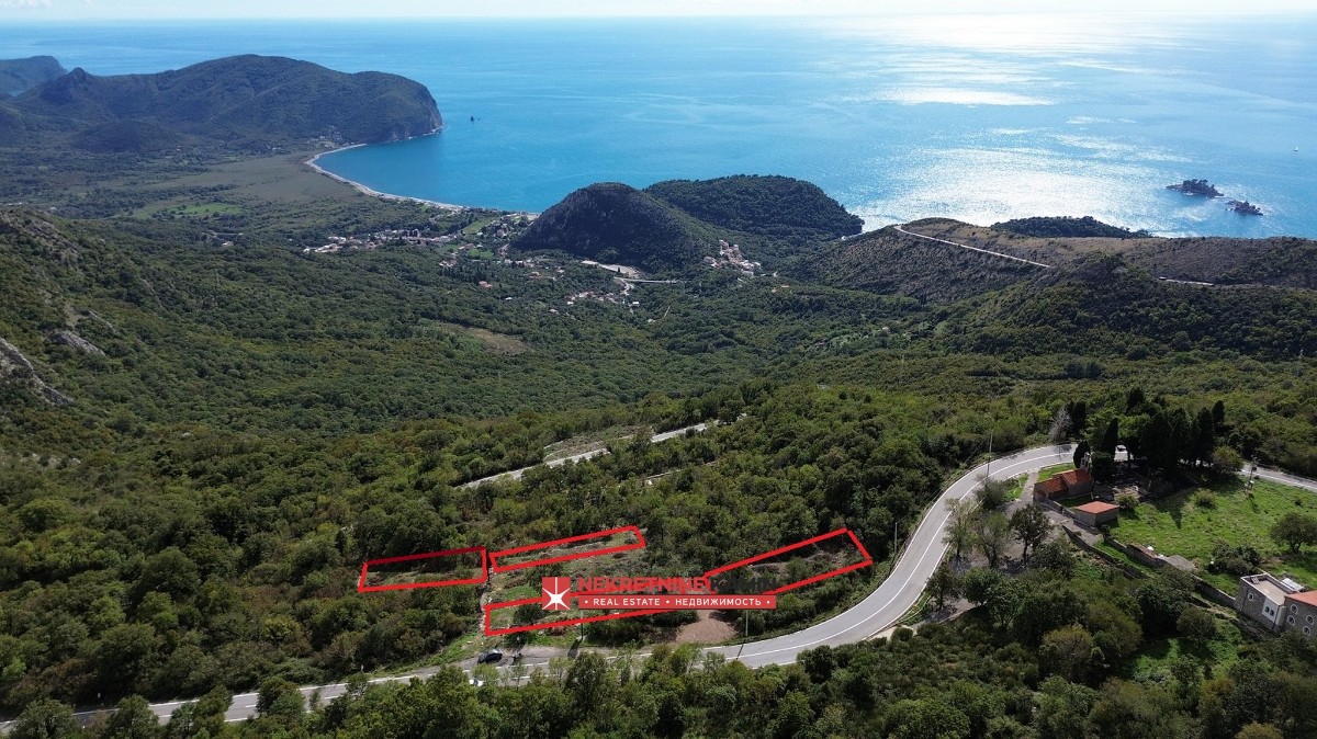 Budva Petrovaca sadece 7km uzaklıkta satılık kupon denız manzaralı arsa